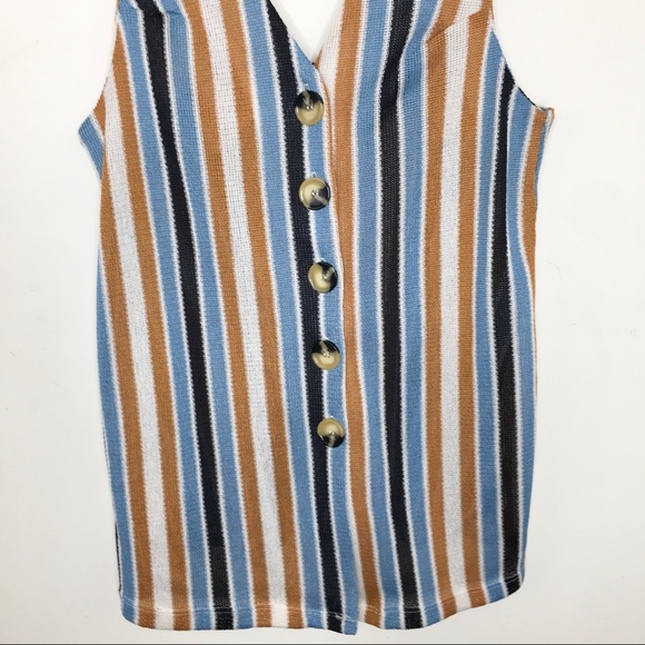 Free People Bridget Stripe Tank Top Mustard - Picture 11 of 12